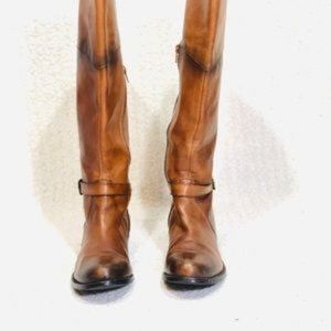 Gianni Bini Tall Brown Distressed Leather Boots 7